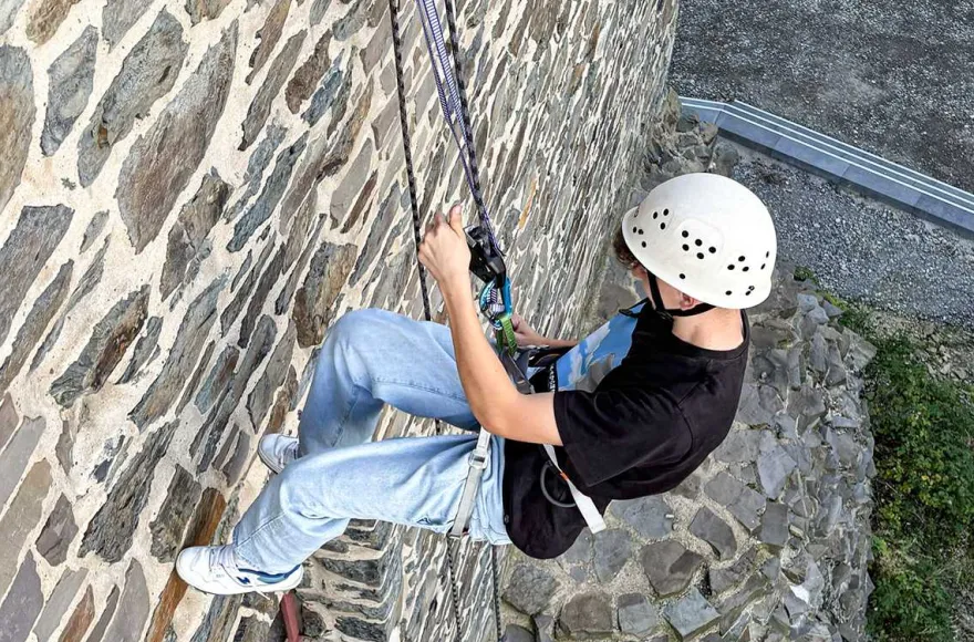 Abseilen vom Schloss Burg Solingen