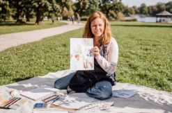Aquarell malen im Park
