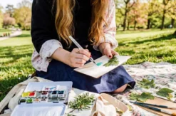 Aquarell malen im Park