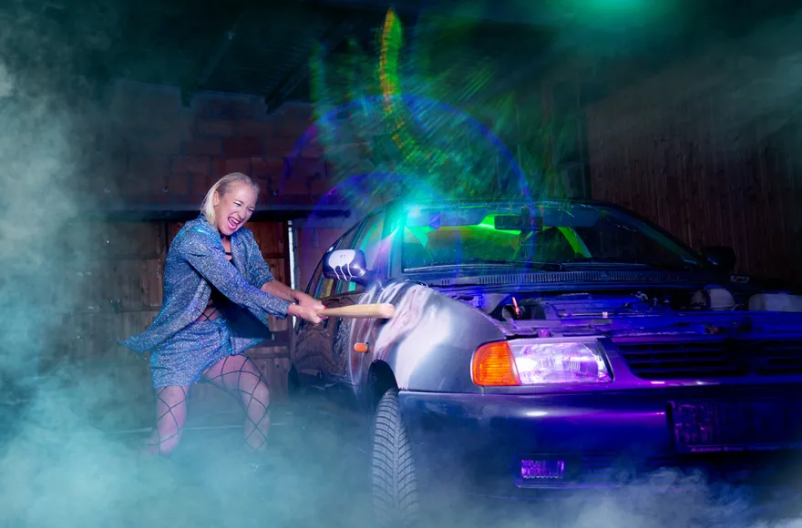 Auto zertrümmern Fotoshooting Langenau