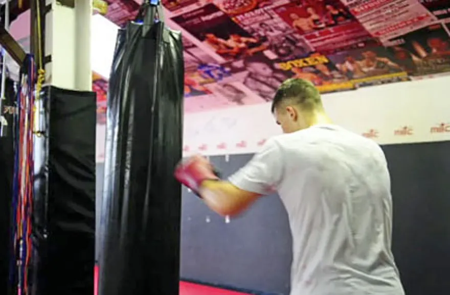Boxen mit Personal-Trainer