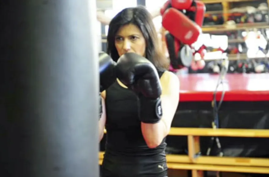 Boxen mit Personal-Trainer