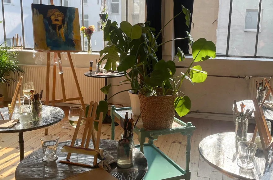 Drink & Paint mit Spachtelmasse Düsseldorf