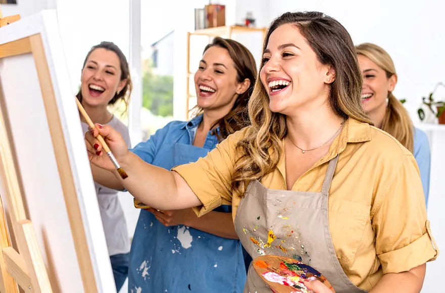 Drink & Paint mit Spachtelmasse Düsseldorf