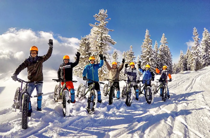 Fatbike-Downhill auf Schnee am Hochwurzen