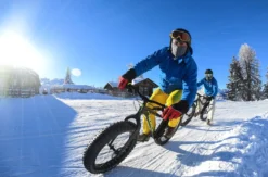 Fatbike-Downhill auf Schnee am Hochwurzen