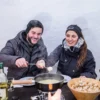 Fondue essen im Iglu Gstaad