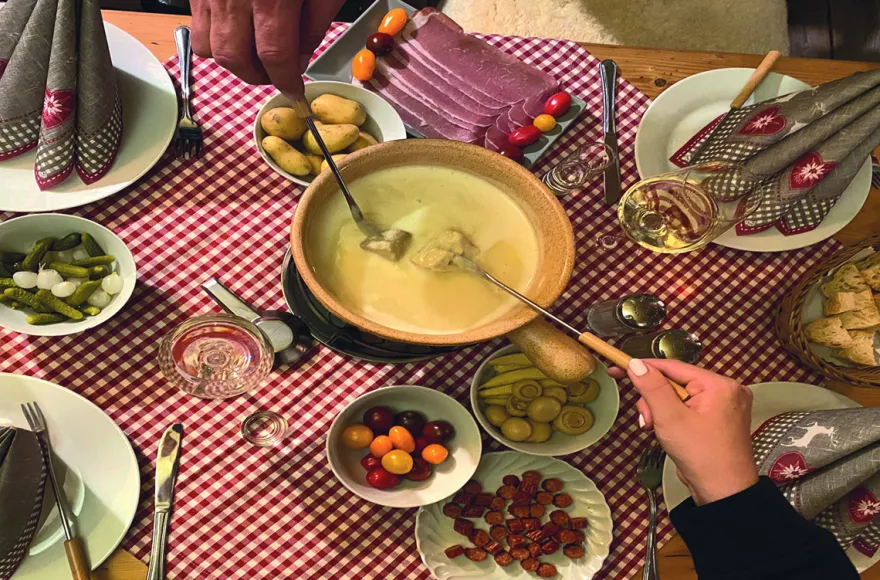 Fondue in der stehenden Skigondel Furth bei Landshut für 4