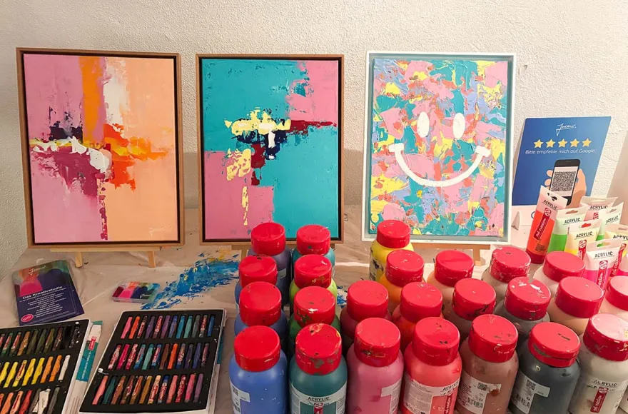 Kunstworkshop - Spachteltechnik mit Acrylfarbe