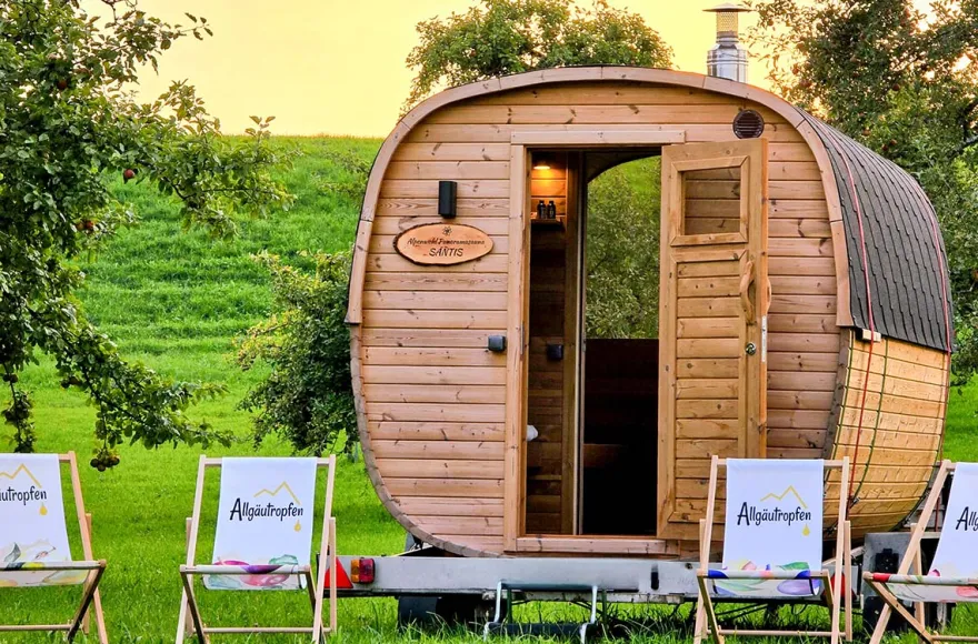 Mobile Panoramasauna mieten Wangen im Allgäu (Wochenendmiete)