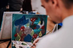 Paint & Drink mit Strukturpaste Köln