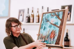 Paint & Drink mit Strukturpaste