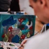 Paint & Drink mit Strukturpaste Berlin