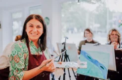 Paint & Drink mit Strukturpaste Berlin